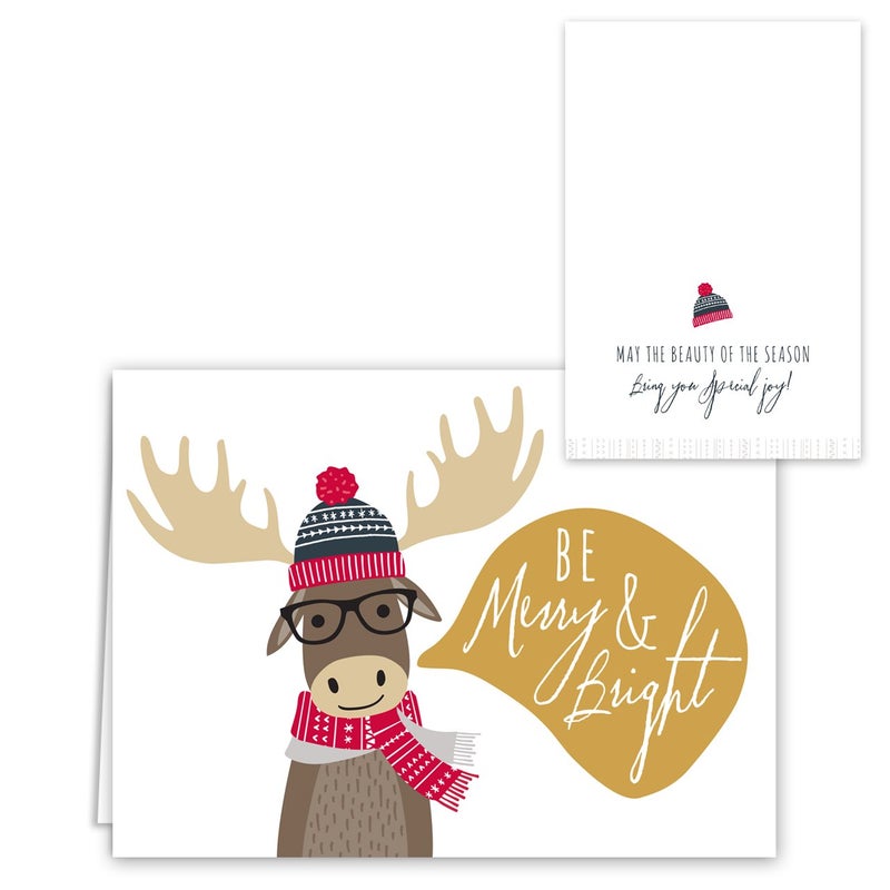 Canopy Street Woodland Animals Holiday Cards / 36 Cards With White Envelopes Pack / 6 Winter Forest Animal Designs/Cheerful Seasonal Verses Inside / 4 5/8" x 6 1/4" Christmas Greeting Card Set - Image 3